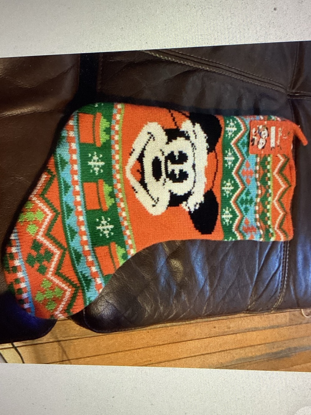 Festive Mickey Mouse Christmas Stocking - Red & Green